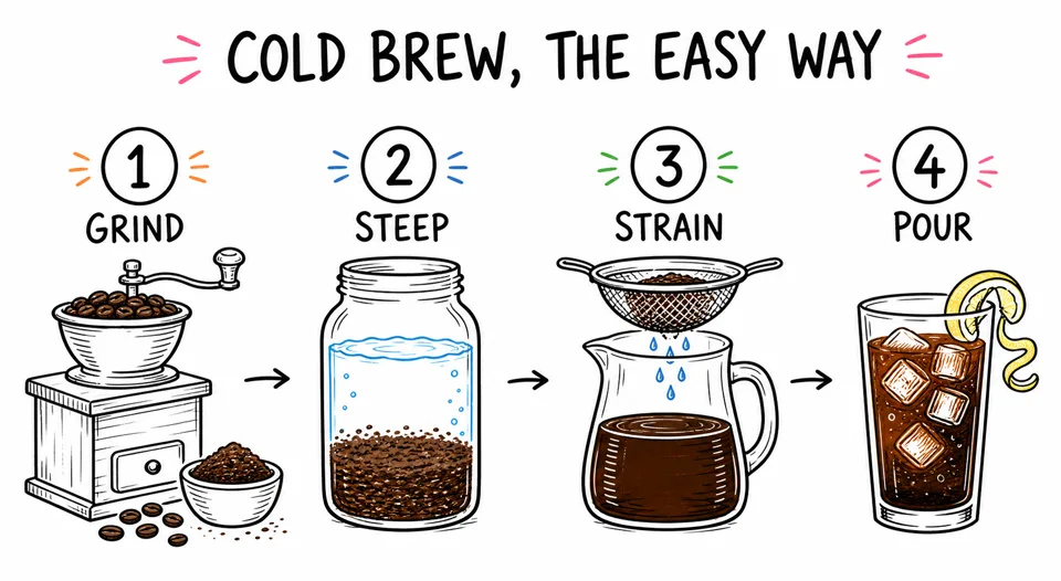 Original Cold brew, the easy way line-art input