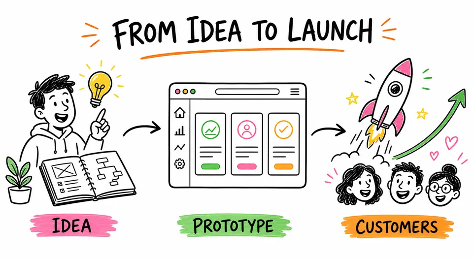 Original From idea to launch line-art input