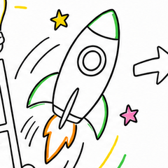 Rocket cropped from the Scribble Thing demo artwork